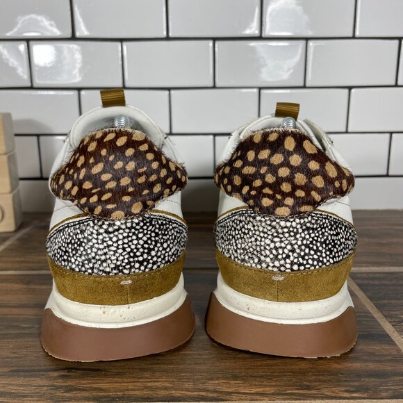 Madewell Kickoff Trainer Womens 9.5 Shoes Multicolor Leather Calf Hair Sneaker - Picture 4 of 14